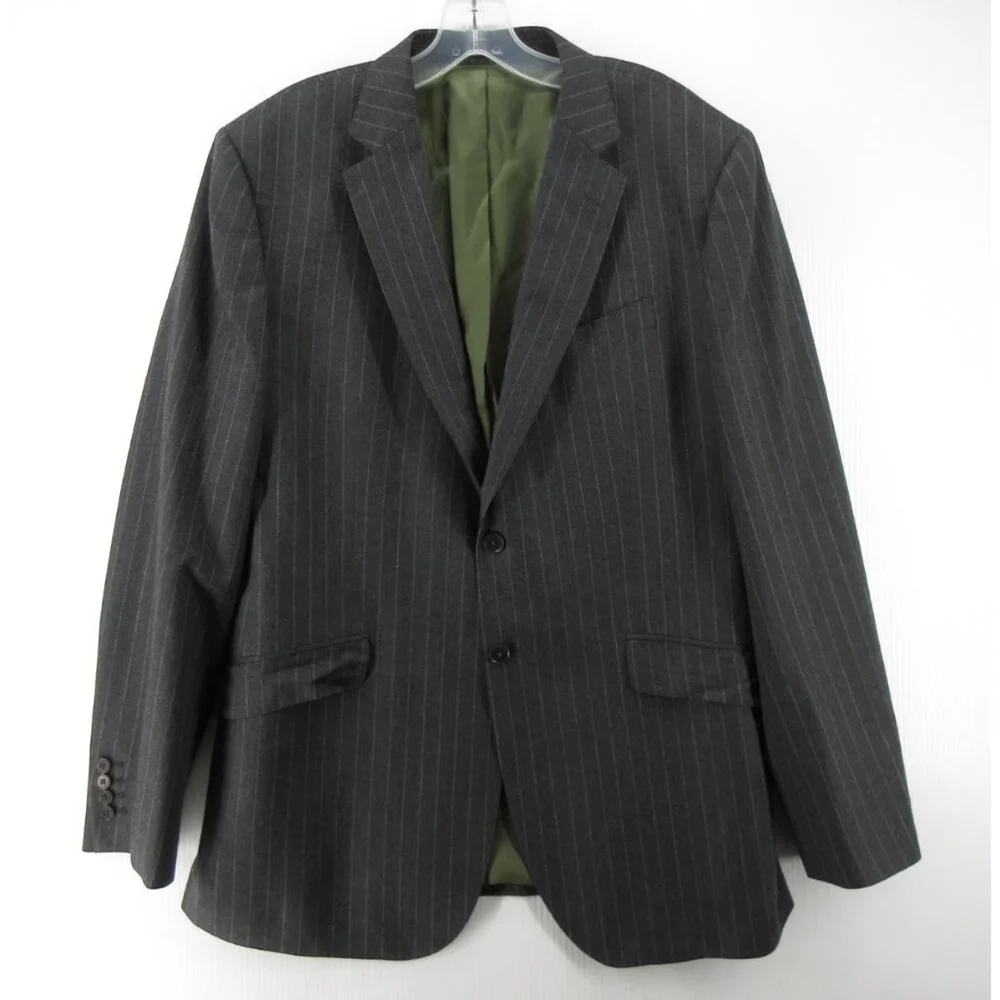 Charles Tyrwhitt Sport Coat 44 L Blazer Wool Pinstripe Jacket Slim Fit